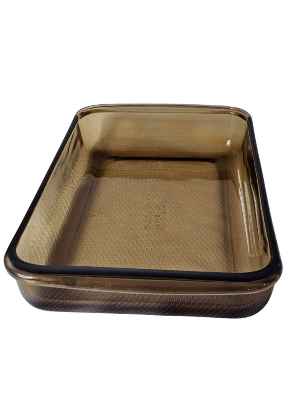 Pyrex Amber Brown Cake Pan 2qt Visions baking dish Fireside glass casserole 232N - Picture 2 of 9